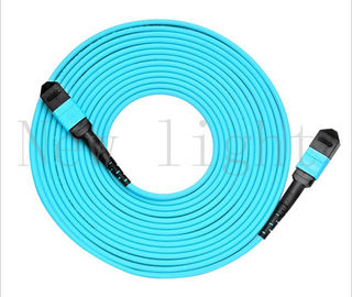 Mavi Renkli MPO - MPO Fiber Kablo Fiber Optik Yama Kablosu PVC / LSZH Çok Modlu