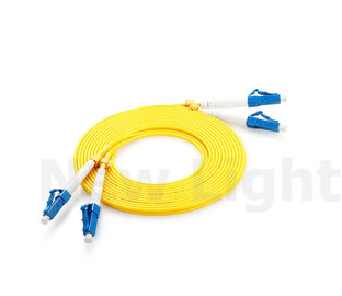 LC-LC Konnektör Tek Modlu Fiber Optik Kablo 3.0mm Lszh Dubleks Fiber Sarı Kablo