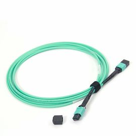 Kadın MPO - MPO fiber Patch Cord OM4 50/125 3.0 kablo Çok Modlu Fiber 24 çekirdekli Fiber 10ft
