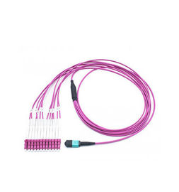 LC MTP / MPO OM4 50/125 Kırmızı 12 Çekirdekli Çok Modlu Fiber Optik Kablo LSZH Malzemesi