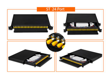 Tek Modlu Fiber Optik Yama Paneli Raf Montajı 19 inç 12 X LC / SC / FC / ST