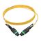 12 fiber çekme tipi kadın MPO MTP Tekli Mod APC QSFP 40/100 Gb için Fiber Yama Kabloları