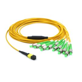 12F Düşük Ekleme Kaybı MPO MTP Kablosu Dişi - ST APC Fiber Konektör Koparma Kablosu