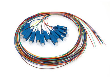 Özel Fiber Optik Pigtail SC / E2000 / FC / ST Konektörü 0.9mm 12 Renk Kablosu