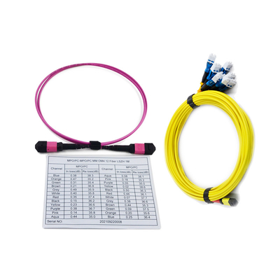 satın al 3.0mm 100G MPO MPO Jumper Fiber Kablo Dişi Konnektör 10m Düşük Ekleme Kaybı online manufacture