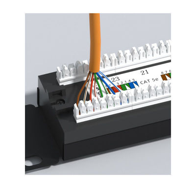 satın al Cat5e/Cat6/Cat6a/Cat7 Ağları için Kablo Yönetimi ile 24 Port Metal RJ45 Ethernet Patch Panel online manufacture