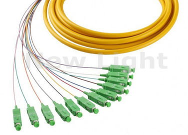 satın al 1 Metre Fiber Optik Atlama Kablosu SM Simplex SC APC 12 Çekirdek Fanout Fiber Optik Pigtails online manufacture