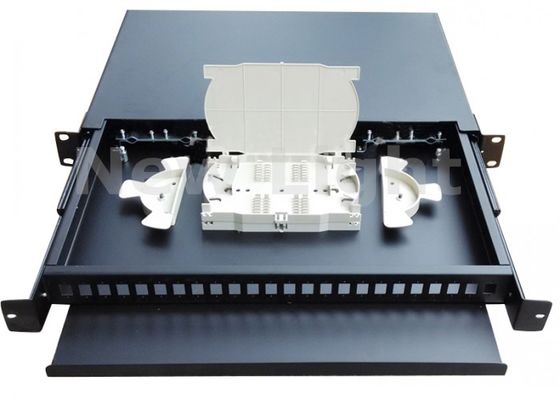 satın al Kapalı 19 inç 24 Port Tırma Tipi Fiber Optic Patch Panel Rack Mount Dağıtım Çerçeve online manufacture