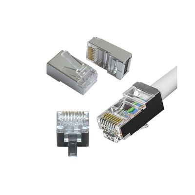 satın al 600MHz Bant Genişliği ve Düşük Geçiş Çapraz Konuşması için Ferrit Boncuklu OEM CAT7 RJ45 Konnektör online manufacture