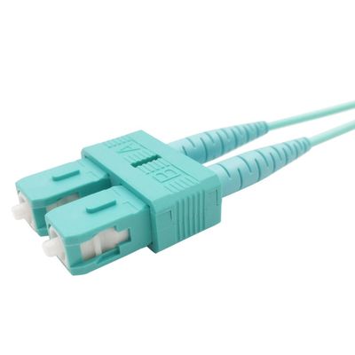 satın al Yüksek Hızlı Veri Aktarımı için Aqua Color ile SC-LC Duplex Fiber Optic Jumper Kablosu OM3-300 online manufacture