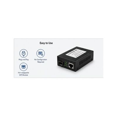 satın al Endüstriyel Gigabit SFP Medya Dönüştürücüsü, Çift DC 12-48V Redundan Güç, IP40 Koruma ve -40 °C'den 85 °C'ye kadar çalışma sıcaklığı online manufacture