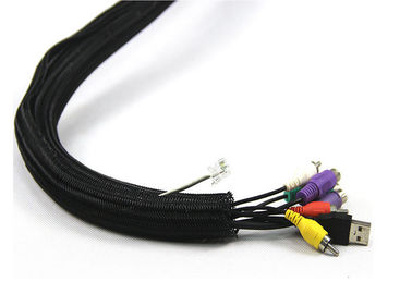 satın al Yanmaz Koruma Ağı Fiber Optik Aletler Siyah PET / Naylon Alev Geciktirici Kablo Kovanı online manufacture
