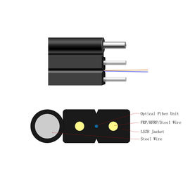 satın al LSZH / PVC / PE Ceket Tek Yönlü Tek Mod Fiber G652A FTTH Bırakma Kablosu Hava Kullanımı online manufacture