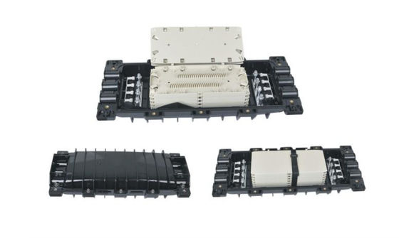 satın al Yatay Tip Fiber Optik Ek Kutu 24 Fiber 3 Giriş 3 Çıkış IP68 Su Geçirmez PC Malzemesi FTTH FTTX Ağları için online manufacture