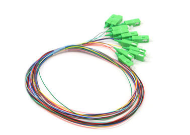 satın al 12 Renk 0.9mm SC / APC Konektörü Tek Modlu Fiber Optik Pigtail online manufacture