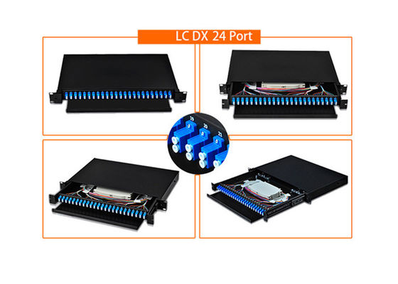 satın al 19 İnç 24 LC Port Fiber Optik Patch Panel, Veri Merkezleri İçin Soğuk Plakalı Sprey Kalıplama online manufacture