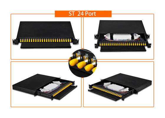 satın al FTTH FTTB FTTX Ağları için 12 X LC/SC/FC/ST Adaptörleri ile 19 Inch Rack Mount Single Mode Fiber Optic Patch Panel online manufacture