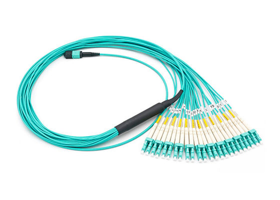 satın al 24 Fiber MPO MTP Fan Out Patch Cord OM3 Çok yönlü Ayrılma Kablosu online manufacture