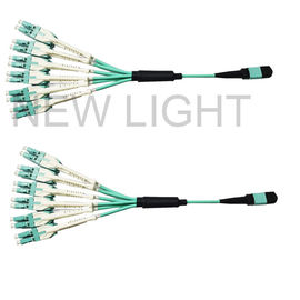 satın al Dişi OM3 12 Fiber 3.0mm MPO Koparma Kablosu Tek Kılıflı LSZH online manufacture