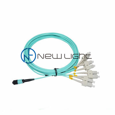 satın al Kadın MPO 4 DX SC OM3 Multimode Fiber Optic Kablo ile LSZH Ceket MPO Trunk Kablo online manufacture