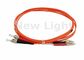 Turuncu LC FC 9/125 Tek Modlu Çift Yönlü Fiber Optik Kablosu, UPC Lehim Konnektörlü