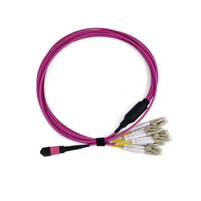 8/12/16/24 Fiber MPO MTP Kütük Kablosu 3.0mm çaplı ve 10/40/100Gbps Yüksek yoğunluklu Veri Merkezleri için Destek