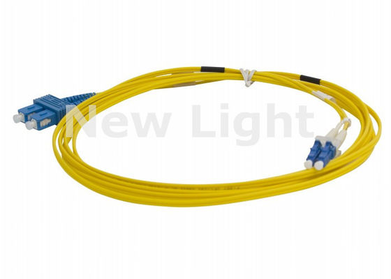 2.0mm PVC Ceketli, Kararlı Bağlantılar İçin 9/125µm Dubleks LC-SC Fiber Optik Patch Kablo