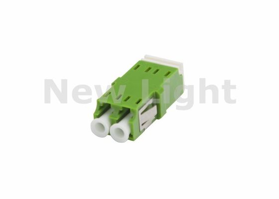Yüksek hassasiyetli fiber optik bağlantıları için flenssiz yeşil konutlu LC duplex adaptörü