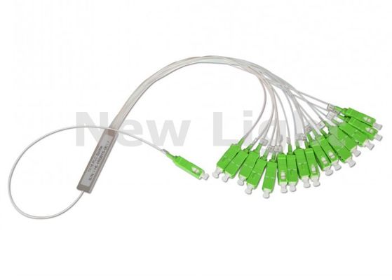 1x16 ABS Black Box Fiber Optic Splitter, FTTX ve FTTH Uygulamaları için 3.0mm Giriş Kablosu ile
