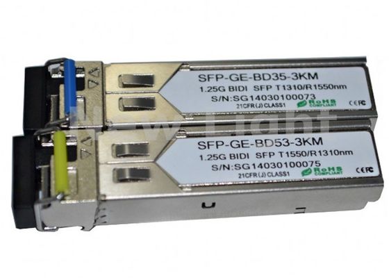 Yüksek Performanslı 1.25G BiDi SFP Transceiver, Tek Mod Fiber ve 3km iletim mesafesi ile