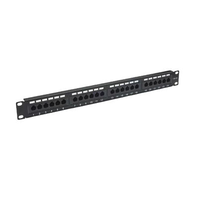 24 Portlu Metal Kalkanlı RJ45 Patch Panel, Cat5e/Cat6/Cat6a/Cat7 Ethernet için RoHS/UL/CE sertifikalı