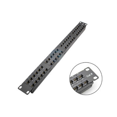 24 Port 1U Yüksekliği RJ45 Rektörlü Ethernet Ağları için Metal Yapılı Patch Panel