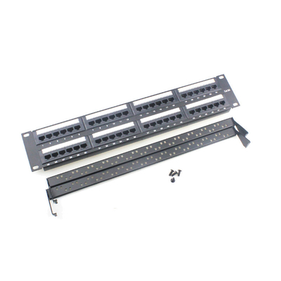 Kablo Yönetimi Güvenli Koruma ile Ön Bitişli Ethernet Patch Panelleri Siyah 110/Krone IDC