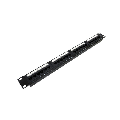 Siyah 1U Network Patch Panel Cat5e/Cat6/Cat6a/Cat7 uyumlulukları için RoHS/UL/CE sertifikalı