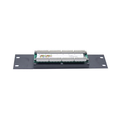 1U 2U Yüksekliği ve Ethernet Ağları için Kablo Yönetimi ile Siyah Metal Ön Bitiştirilmiş RJ45 Patch Panel