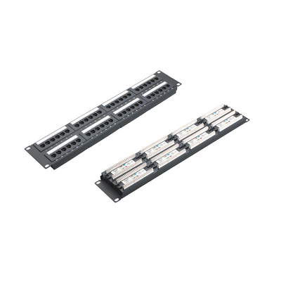 Rack Montable RJ45 Ethernet Patch Panel koruma ve kablo yönetimi ile