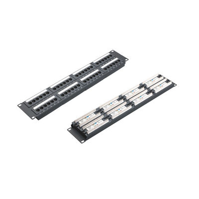Yüksek Hızlı Ağlar için Kablo Yönetimi ile Rack Montable Shielded RJ45 Ethernet Patch Panel