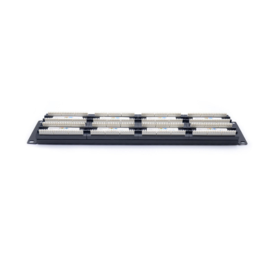 1U 2U Kablo Yönetimi Ethernet Patch Panel Krone IDC Termination Black Metal Panel