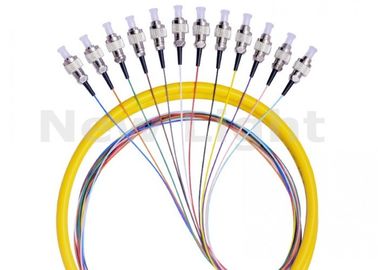 FC UPC 12 Çekirdek Fanout Fiber Optik Pigtail Veri Aktarımı İçin Tek Modlu Simpleks