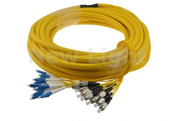 LC FC Bağlantısı ve FTTH Uygulamaları için İyi Dayanıklılık ile İçerideki 12 Çekirdek Tek Mod Fiber Optik Patch Kablosu