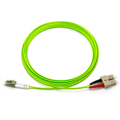 OM5 1m LC UPC - SC UPC Duplex Fiber Optic Patch Kablosu 2.0mm LSZH Multimode