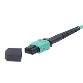 3.3ft MPO-MPO fan dışarı Yama Kablosu, QSFP Vericiler Uygulama OM3 için 40GbE 8 çekirdekli Fiber