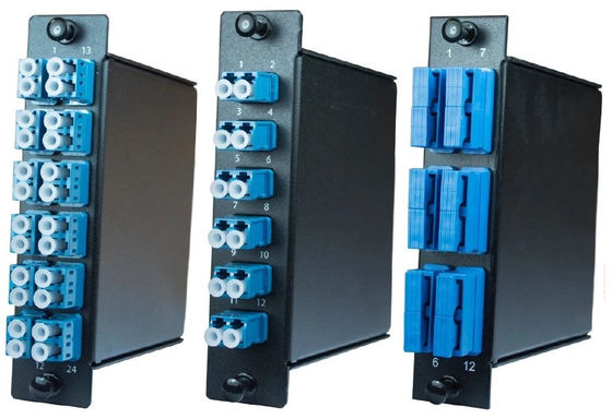 LC Duplex SC Sinplex Konnektör için 12 Çekirdekli Erkek MPO Konnektörlü ve Alüminyum Kasetli Tek Mod MPO Kaset Modülü