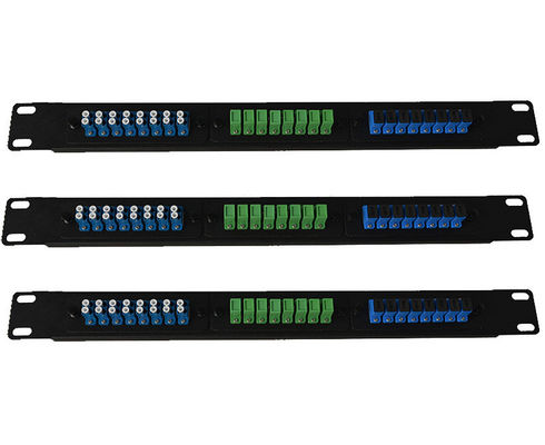 Çoklu Adaptör Seçenekli 1U Rack Tipi Dağıtım Kutusu İçin Soğuk Hadde Çelik FTTH Fiber Optik Patch Panel