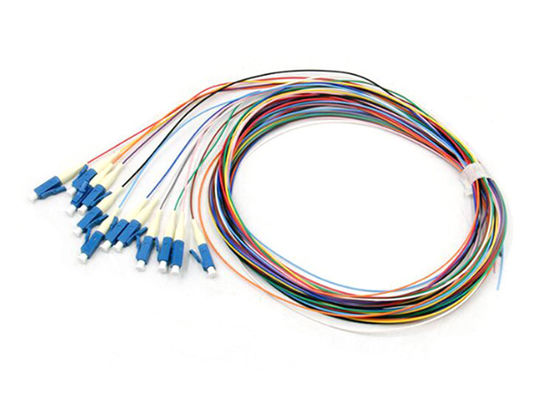 LSZH 12 Renkli 1m Fiber Optic Pigtail, istikrarlı performans için SC E2000 FC ST bağlantıları ile