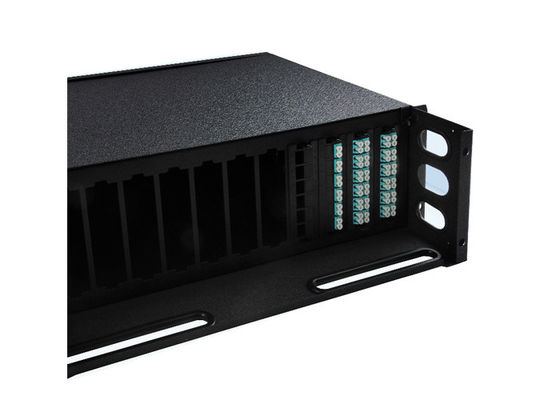 FTTH FTTX Ağları için kaydırılabilir çekmece ile 1U Rack Mount Multimode Fiber Optic Patch Panel