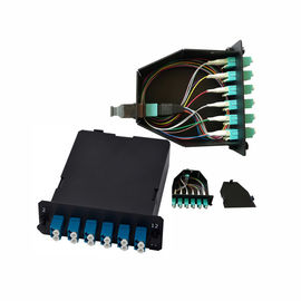 OS2 24 Fiber Düşük Kaybı Ekleme Mpo Mtp Konnektörü Ve LC Dubleks Adaptör Fiber Kaseti