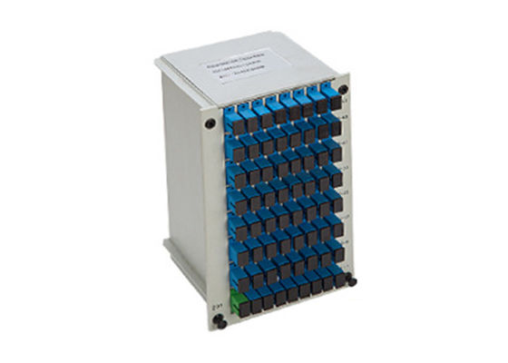 1x64 PLC Fiber Optic Splitter Plug-in tipi FTTX sistemleri için SC konektörü ile
