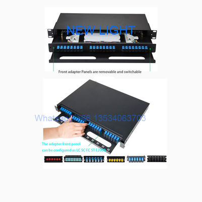 24 Port 1U Siyah Standart Boyutlu Fiber Optic Patch Panel