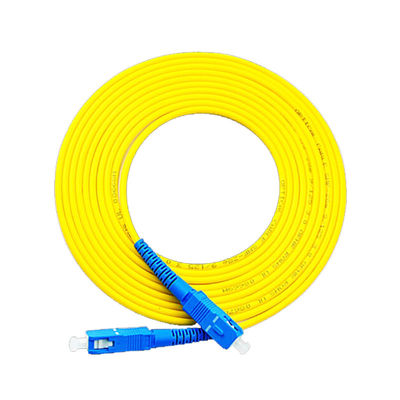 Zırhlı Optik Fiber Patch Cord SC-SC Simplex Yüksek Hızlı Veri İletişim için Sarı Renkli